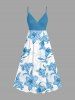 Flowers Leaf Print Plus Size Matching Hawaii Beach Outfit For Couples -  