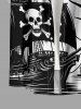 Chemise à poches boutonnées grande taille pour homme, motif tête de mort, pirate, voilier, oiseau, croisière hawaïenne - Blanc 5XL