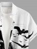 Chemise à poches boutonnées grande taille pour homme, motif tête de mort, pirate, voilier, oiseau, croisière hawaïenne - Blanc 6XL