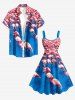 Robe hawaïenne grande taille à imprimé flamants roses - Rose  M