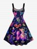 Plus Size Skull Skeleton Fruit Juice Animal Guitar Print Hawaii Tank Dress -  