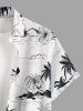 Chemise hawaïenne grande taille pour homme, imprimée cocotiers, ananas et hibiscus, avec poches et boutons. - Blanc M