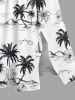 Robe mi-longue fendue hawaïenne à imprimé cocotier, ananas et fleurs d'hibiscus, grande taille - Blanc S