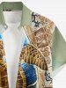 Turtle Sea Waves Print  Buttons Pocket Hawaii Shirt For Men -  