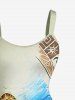 Turtle Sea Waves Print Hawaii Tank Dress -  