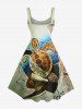 Turtle Sea Waves Print Hawaii Tank Dress -  
