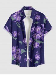 Chemise hawaïenne à poches boutons, imprimé fleurs de liseron et feuilles, grande taille, pour hommes - Concorde M