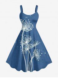 Plant Print Hawaii A Line Dress - Pers 3X