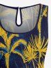 Matching Hawaii Shirt and Romper Beach Outfit Coconut Tree Plant Print For Couples -  