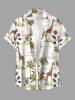 Ensemble de plage hawaïen assorti grande taille à imprimé girafe, cocotier et soleil pour couples - Blanc 
