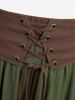 Jupe grande taille à lacets et œillets avec volants à la taille - Vert profond 2X | US 18-20