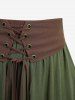 Jupe grande taille à lacets et œillets avec volants à la taille - Vert profond 2X | US 18-20