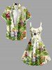 Robe débardeur hawaïenne à imprimé singes, oiseaux, fleurs tropicales et feuilles, grande taille - Vert profond S
