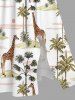 Robe mi-longue fendue hawaïenne à imprimé girafe, cocotier et soleil, grande taille - Blanc XXS