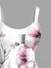 Robe débardeur hawaïenne à imprimé feuilles et fleurs d'hibiscus grande taille - Blanc M