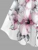 Robe débardeur hawaïenne à imprimé feuilles et fleurs d'hibiscus grande taille - Blanc 2X