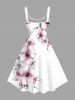 Robe débardeur hawaïenne à imprimé feuilles et fleurs d'hibiscus grande taille - Blanc 6X