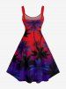 Coconut Tree Ombre Print Hawaii Tank Dress -  