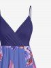 Robe débardeur trapèze à imprimé fleurs d'hibiscus grande taille, style hawaïen, cache-cœur. - Concorde 1X