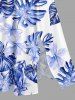 Flowers Tropical Leaf Print Split Hawaii Midi Dress -  