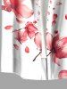 Flowers Print Buttons Pocket Hawaii Shirt For Men -  