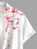Flowers Print Buttons Pocket Hawaii Shirt For Men -  