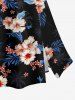Hibiscus Flower Leaf Tropical Print Split Hawaii Skirt -  