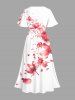 Flowers Print Split Hawaii Midi Dress - Blanc 6X