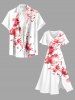 Flowers Print Split Hawaii Midi Dress - Blanc 6X