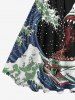 Plus Size Shark Sea Waves Sailboat Print Hawaii Swing A Line Dress -  