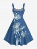 Plant Print Hawaii A Line Dress - Pers 3X