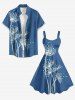 Plant Print Hawaii A Line Dress - Pers 3X