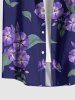 Chemise hawaïenne à poches boutons, imprimé fleurs de liseron et feuilles, grande taille, pour hommes - Concorde XL