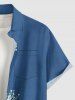 Plant Print Hawaii Button Pocket Shirt For Men - Pers 2XL