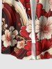 Chemise hawaïenne à imprimé floral et poche boutonnée grande taille pour homme - Rouge foncé M