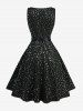 Robe trapèze grande taille à paillettes scintillantes avec ceinture amovible - Noir 1X | US 14-16
