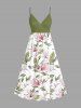 Ensemble de plage hawaïen assorti grande taille à imprimé fleurs et feuilles pour couples - Vert clair 
