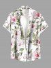 Ensemble de plage hawaïen assorti grande taille à imprimé fleurs et feuilles pour couples - Vert clair 