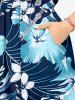 Hibiscus Flowers Tropical Leaf Print Matching Hawaii Beach Outfit For Couples -  