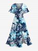 Hibiscus Flowers Tropical Leaf Print Matching Hawaii Beach Outfit For Couples -  