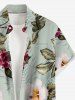 Hibiscus Flower Leaf Print Buttons Pocket Hawaii Shirt For Men -  