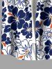 Chemise hawaïenne à imprimé floral hibiscus grande taille et poche boutonnée pour homme - Bleu profond 4XL