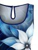 Combinaison hawaïenne à poches et cordon de serrage, imprimé galaxie ombré, grande taille - Bleu profond S