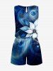 Combinaison hawaïenne à poches et cordon de serrage, imprimé galaxie ombré, grande taille - Bleu profond S