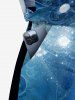 Combinaison hawaïenne à poches et cordon de serrage, imprimé galaxie ombré, grande taille - Bleu profond S