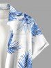 Chemise hawaïenne grande taille pour homme, à imprimé tropical floral et feuilles, boutons et poche. - Bleu clair S