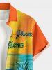 Parrots Flowers Leaf Sunset Seascape Print Buttons Pocket Hawaii Shirt For Men -  