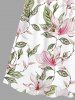 Robe à bretelles croisées à imprimé floral et feuilles grande taille, style hawaïen - Vert clair S