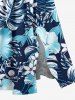 Hibiscus Flowers Tropical Leaf Print Split Hawaii Midi Dress -  