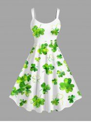 Robe débardeur grande taille à imprimé trèfle pour la Saint-Patrick - Émeraude S
